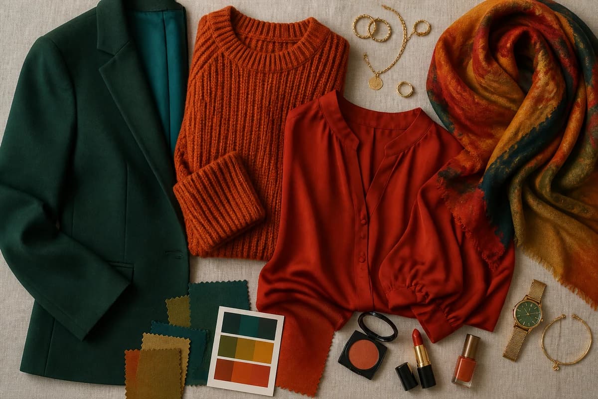 Autumn Color Palette — styled in clothing, accessories and makeup, by ToneLala