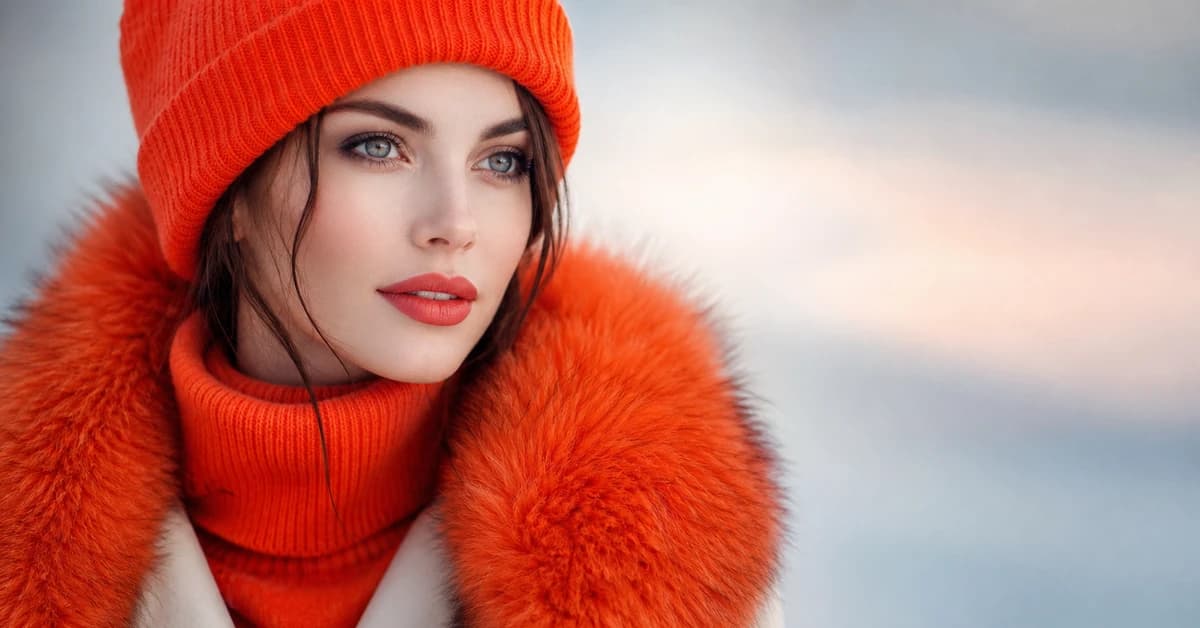 A Bright Winter outfit — a woman in a true-red coat over a black-and-white look with silver jewellery, by ToneLala