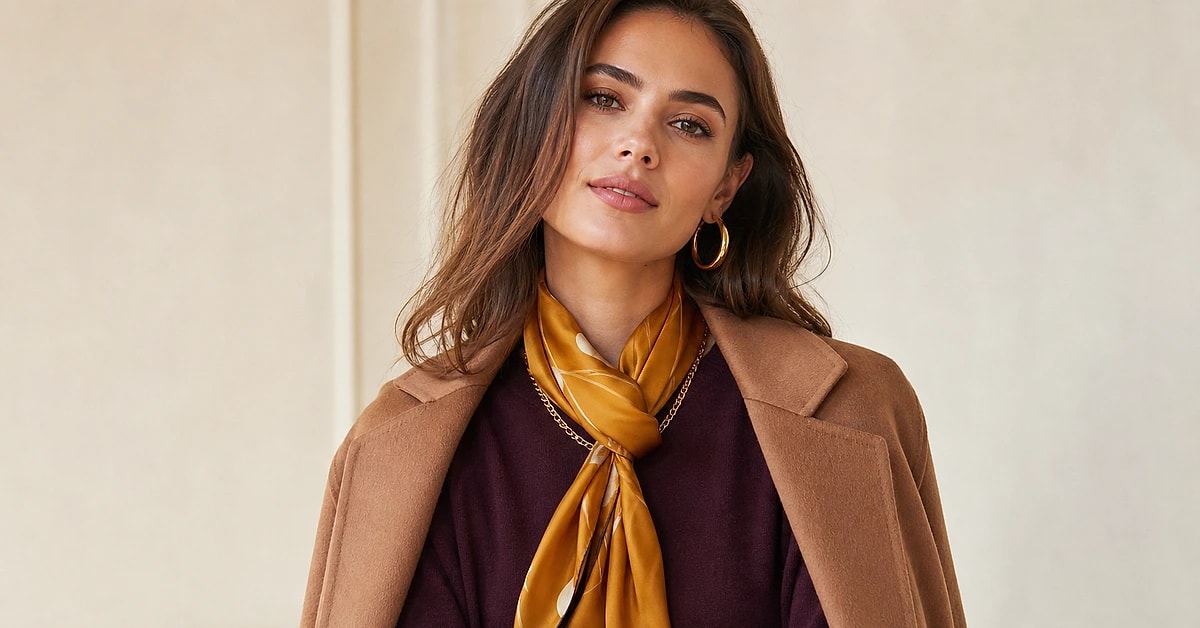 A stylish dark purple outfit paired with gold, camel and blush pieces, styled by ToneLala