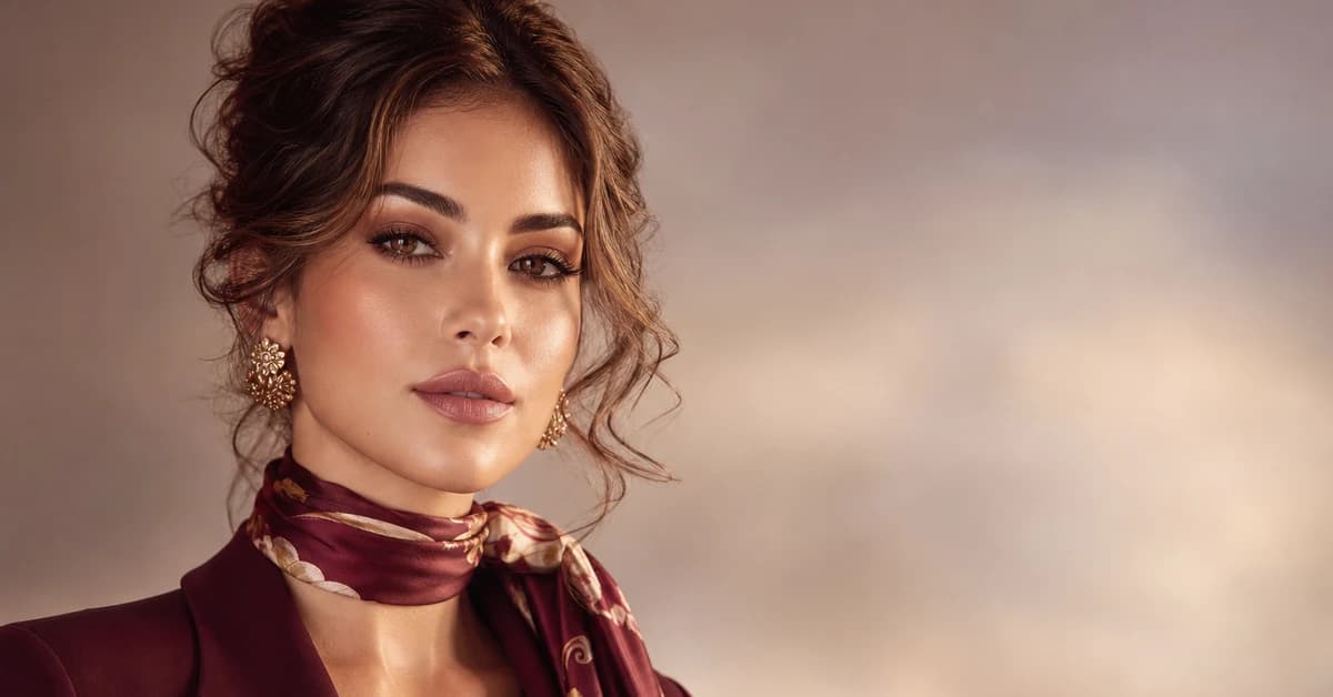 A woman in a maroon jumper styled with camel and cream — maroon paired with complementary colours, by ToneLala