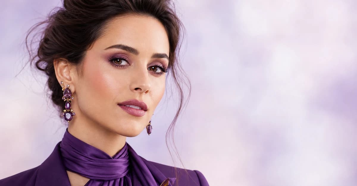 A stylish purple outfit paired with complementary mustard and soft neutrals, styled by ToneLala