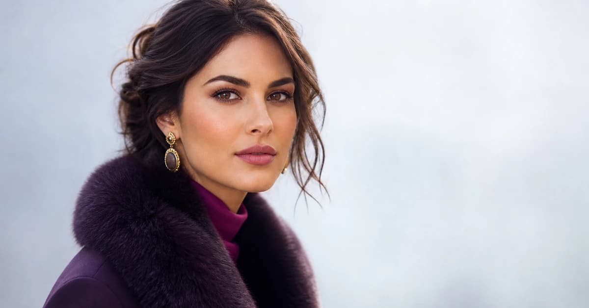 A Deep Winter outfit — a woman in a charcoal coat over a true-red knit with black trousers and silver jewellery, by ToneLala