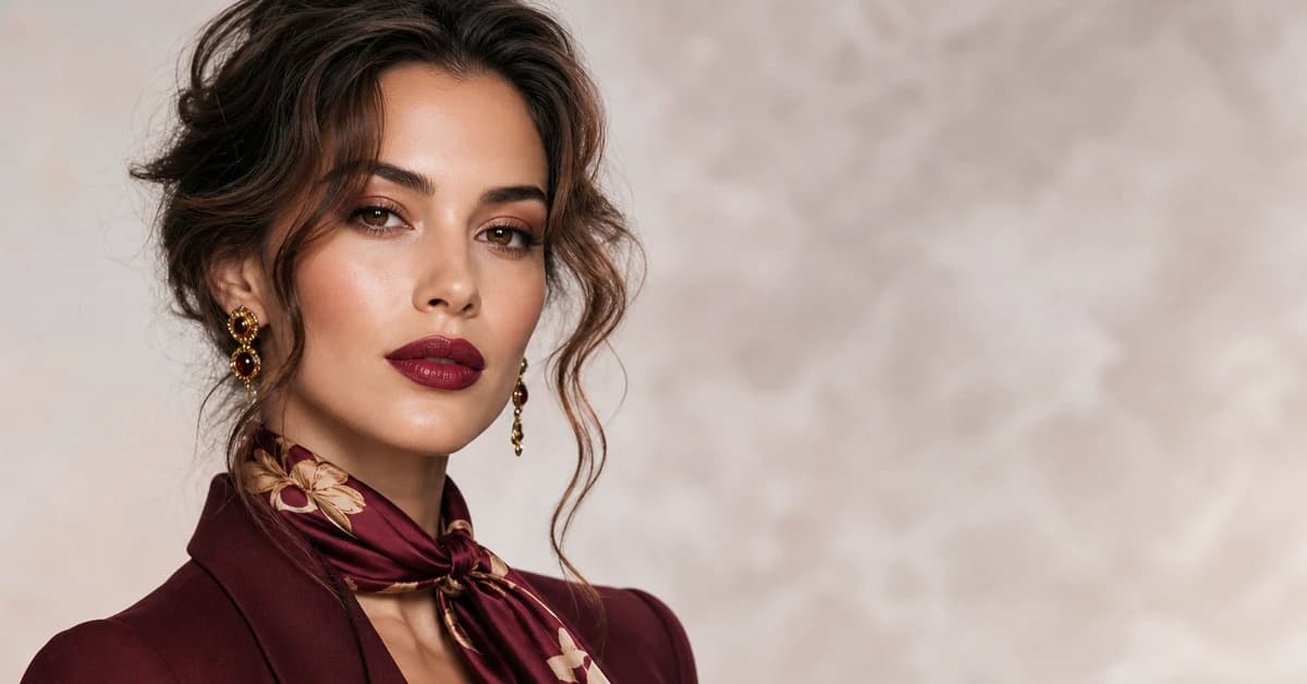 A stylish burgundy outfit — a burgundy knit worn with a camel coat and cream trousers, by ToneLala