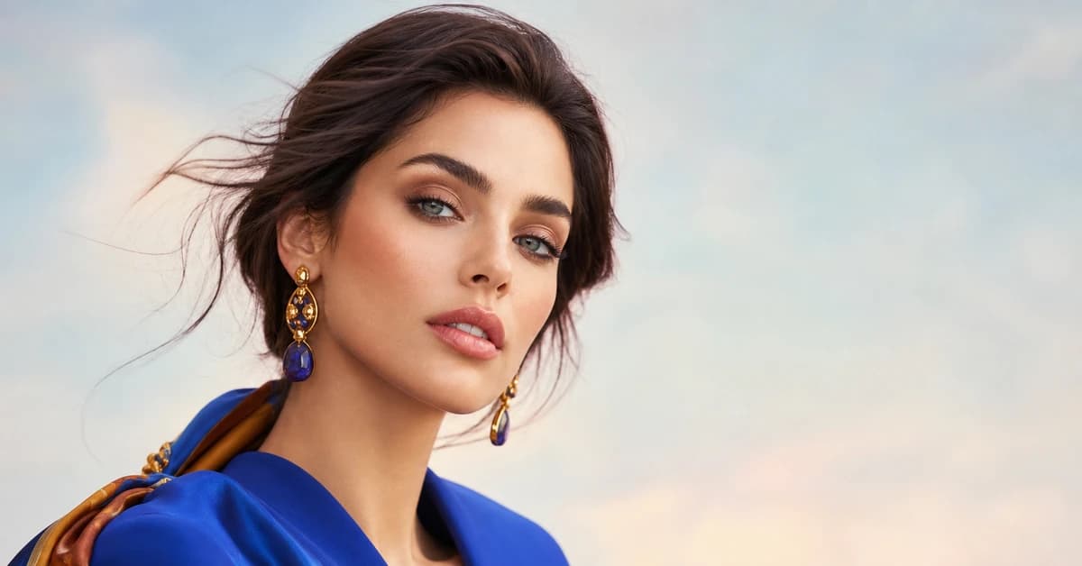 A stylish cobalt blue outfit styled with crisp white and gold, by ToneLala