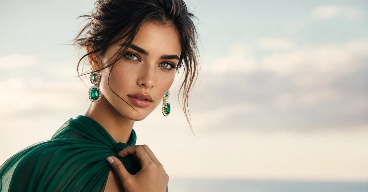 A stylish emerald green outfit styled with camel, gold and ivory accessories, by ToneLala