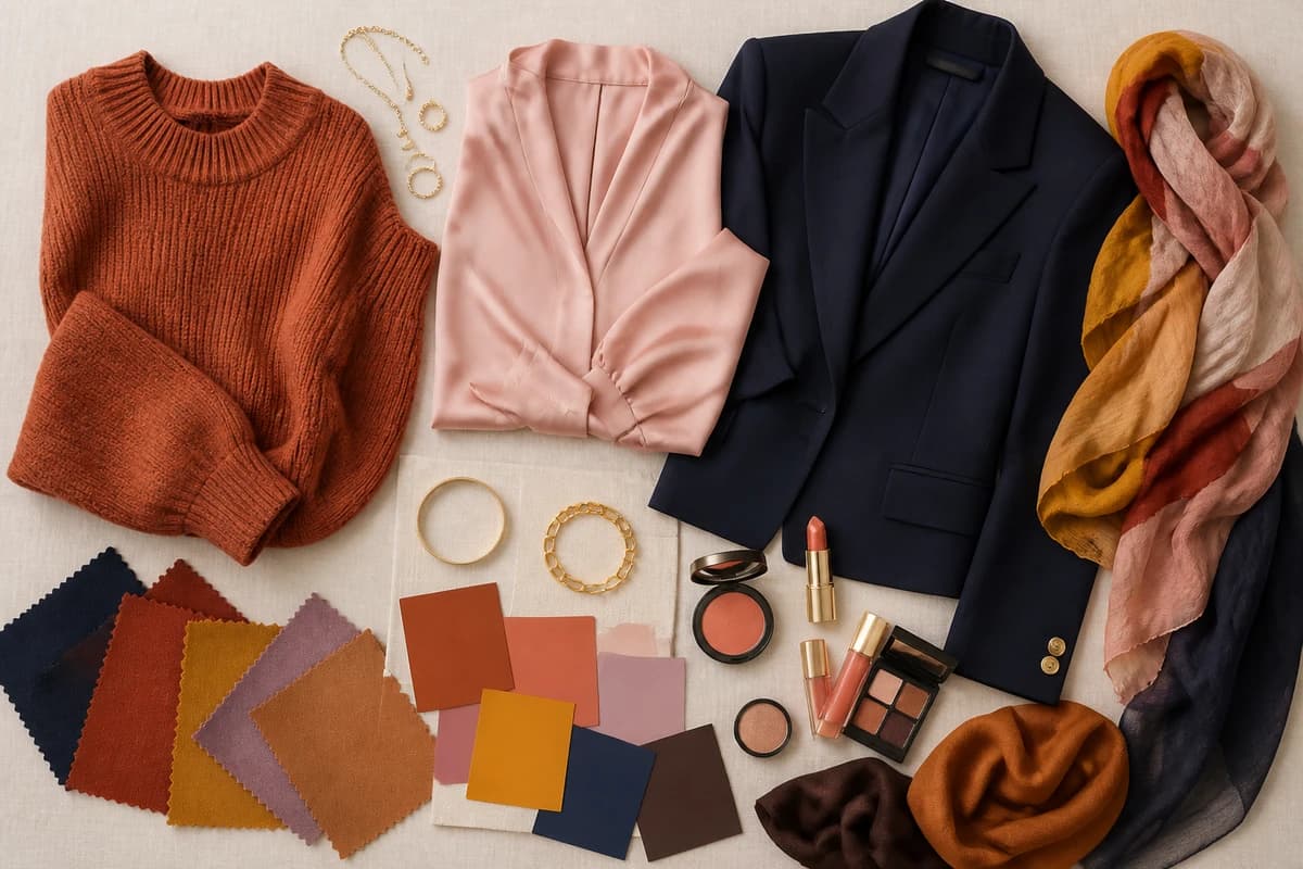 A flat-lay styling sage green with cream, caramel, blush and gold accessories, by ToneLala