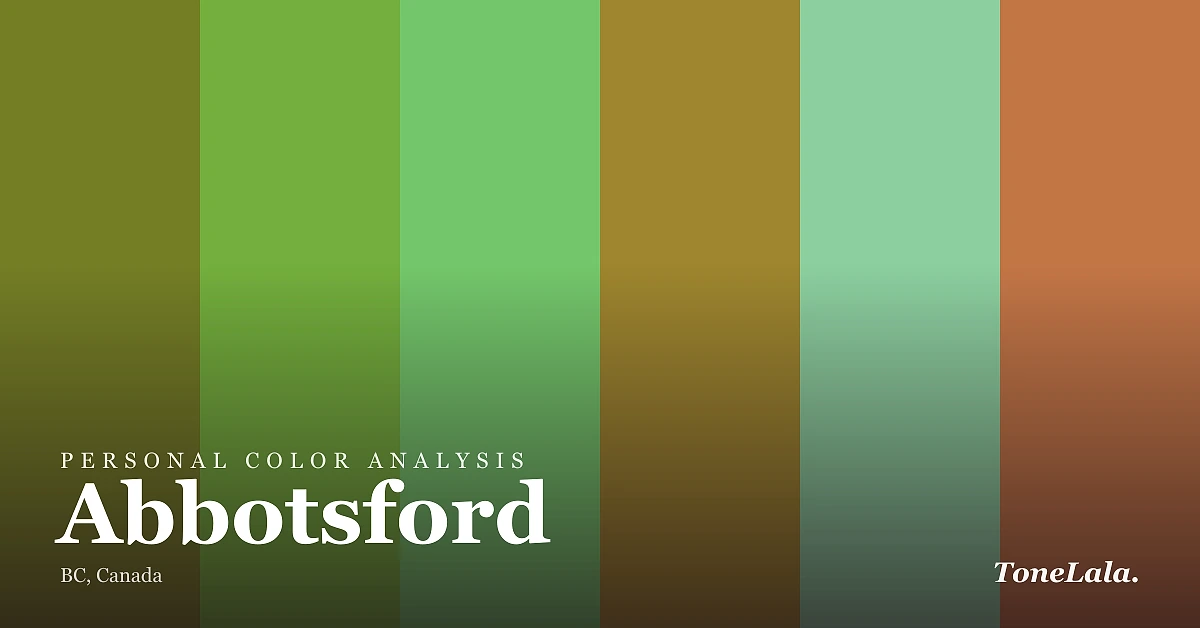 Personal color analysis in Abbotsford — the Abbotsford color palette by ToneLala