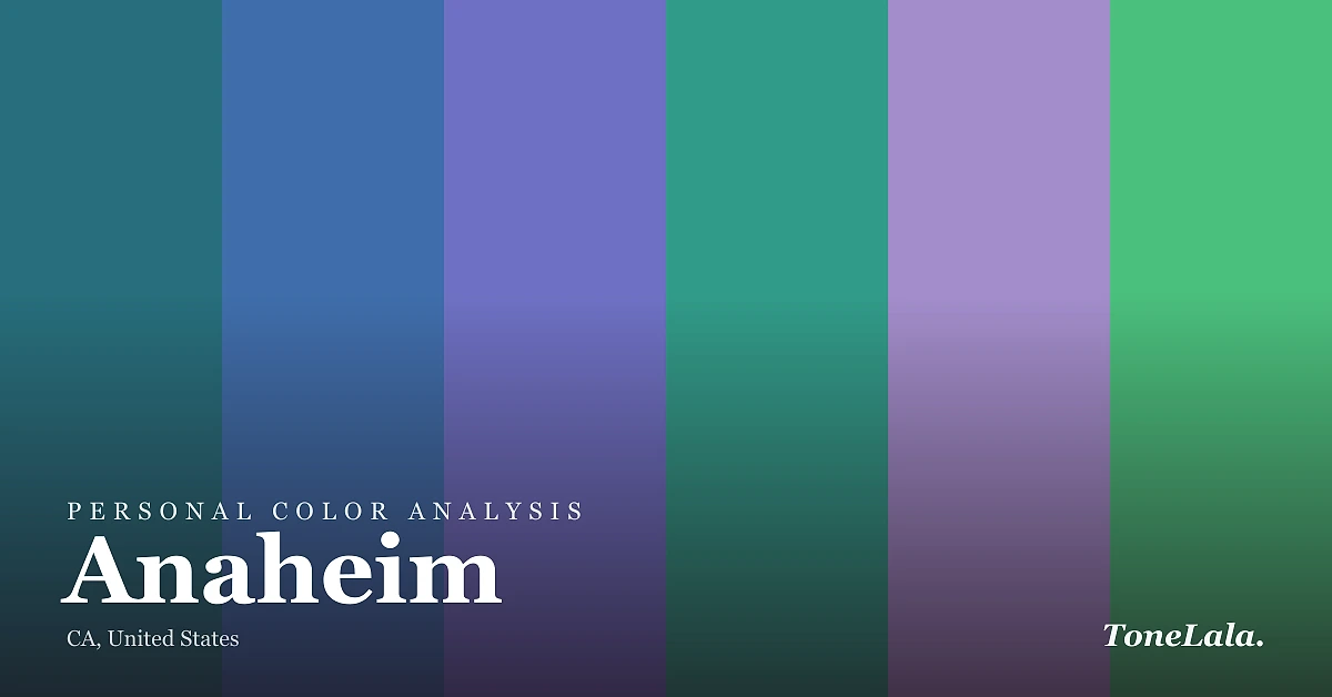 Personal color analysis in Anaheim — the Anaheim color palette by ToneLala