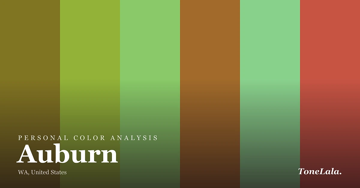 Personal color analysis in Auburn — the Auburn color palette by ToneLala