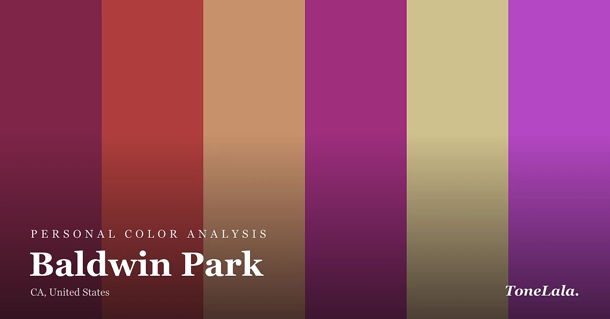 Personal color analysis in Baldwin Park — the Baldwin Park color palette by ToneLala