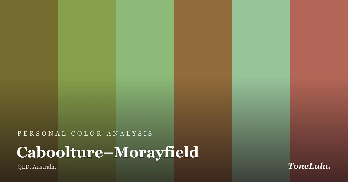 Personal color analysis in Caboolture-Morayfield, the Caboolture-Morayfield color palette by ToneLala
