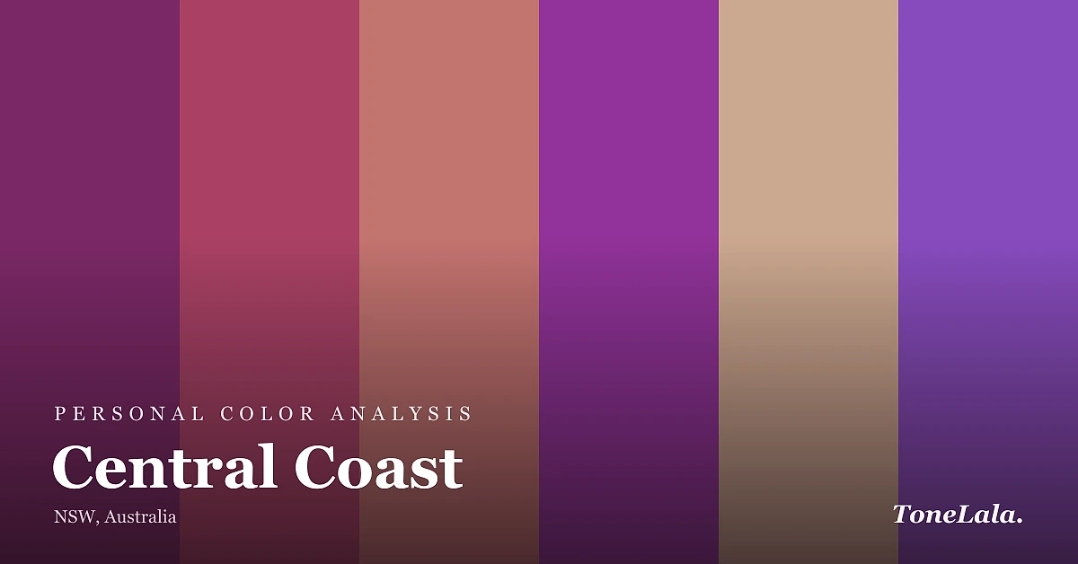 Personal color analysis in Central Coast — the Central Coast color palette by ToneLala