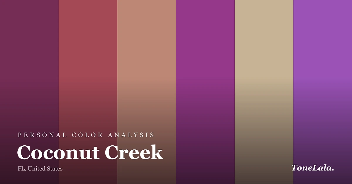 Personal color analysis in Coconut Creek — the Coconut Creek color palette by ToneLala