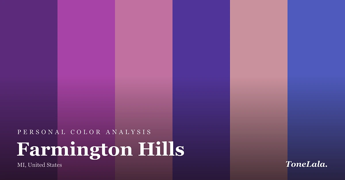 Personal color analysis in Farmington Hills — the Farmington Hills color palette by ToneLala