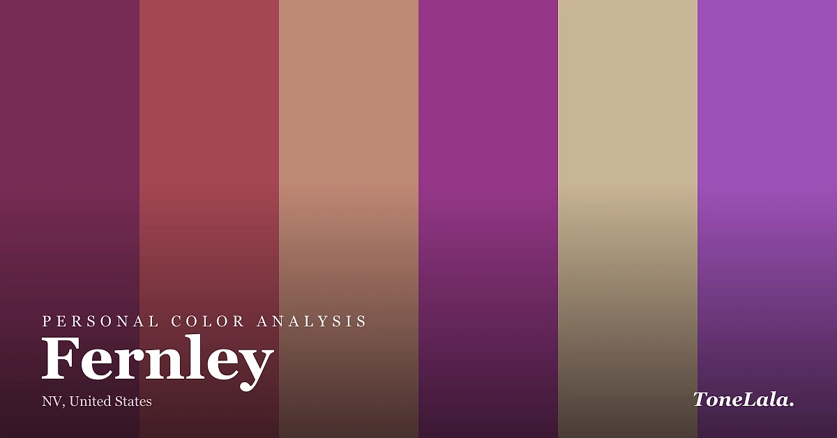 Personal color analysis in Fernley — the Fernley color palette by ToneLala
