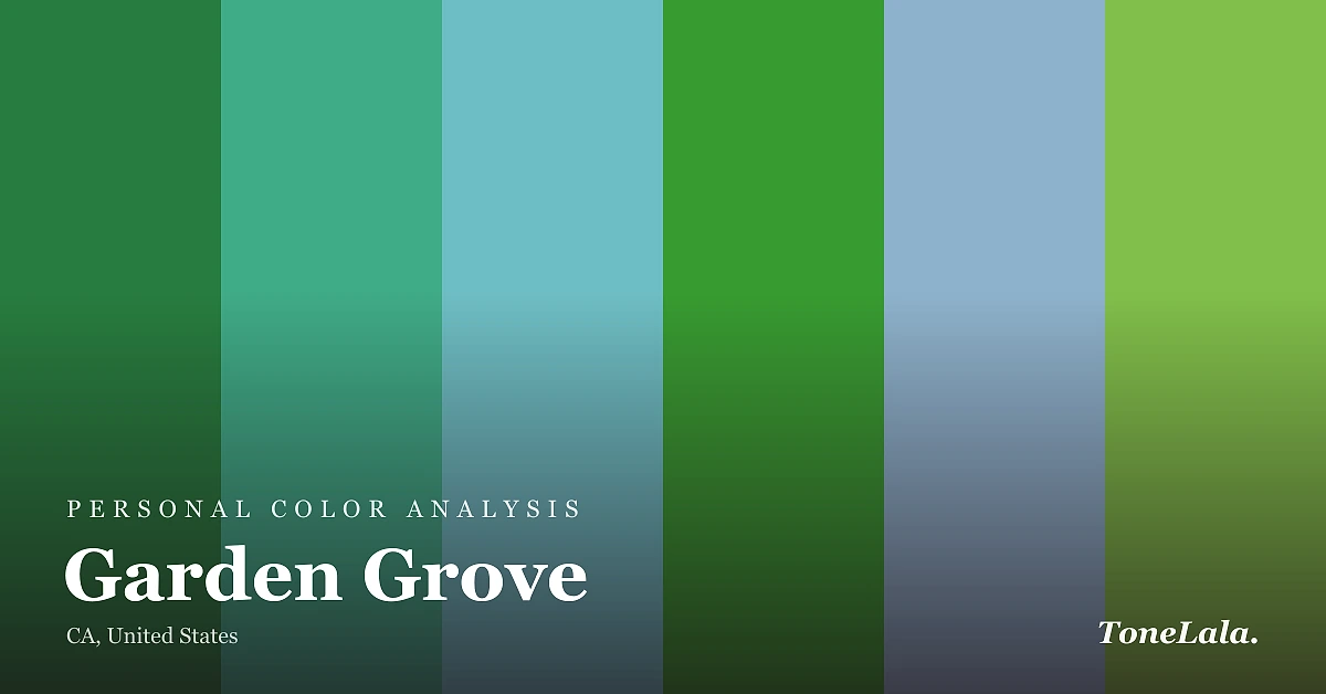 Personal color analysis in Garden Grove — the Garden Grove color palette by ToneLala