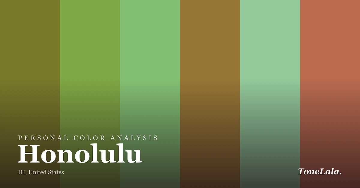 Personal color analysis in Honolulu — the Honolulu color palette by ToneLala