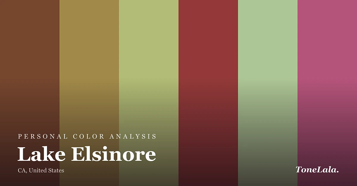 Personal color analysis in Lake Elsinore — the Lake Elsinore color palette by ToneLala