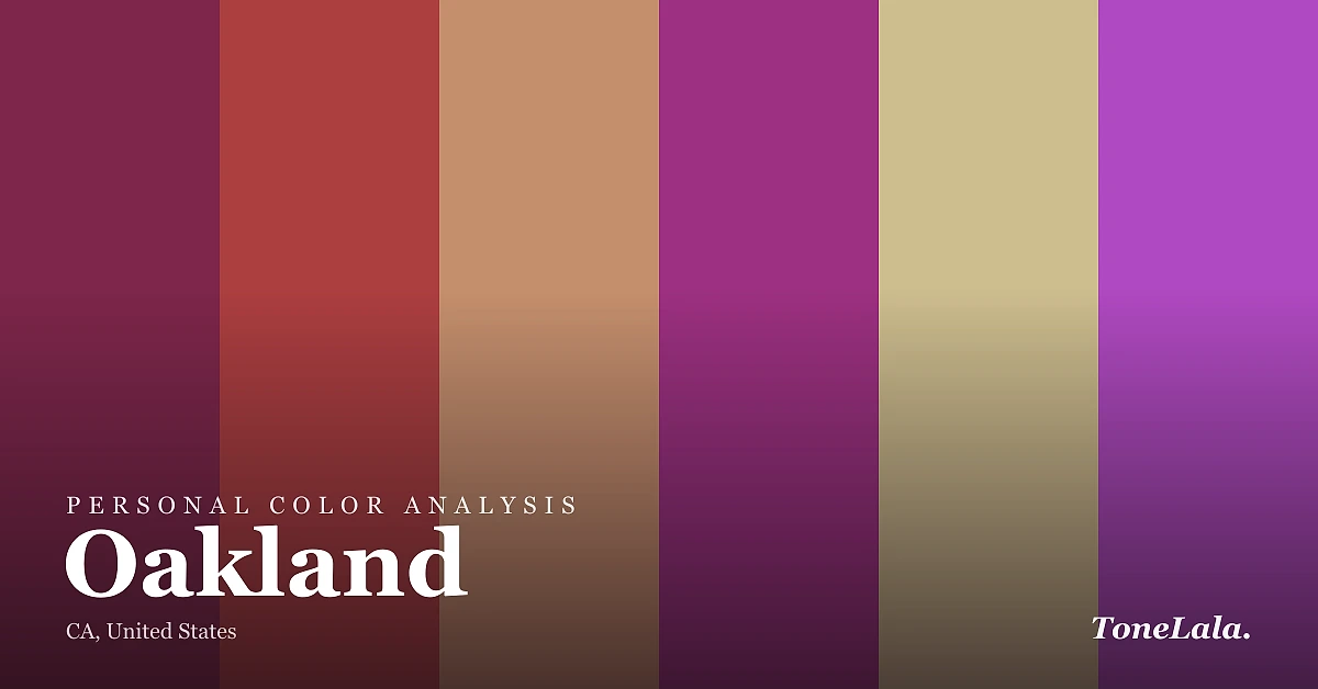 Personal color analysis in Oakland — the Oakland color palette by ToneLala