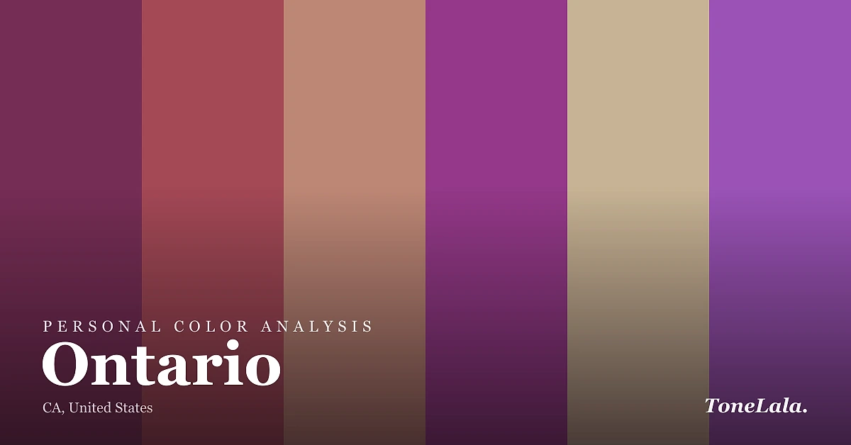 Personal color analysis in Ontario — the Ontario color palette by ToneLala