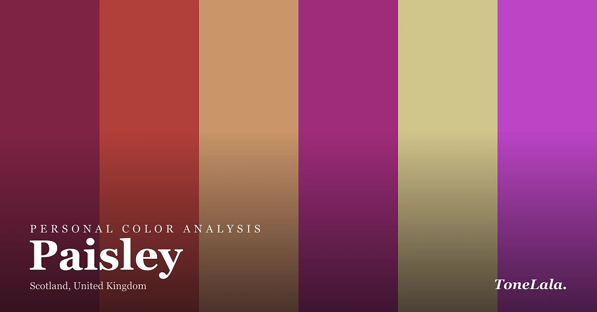 Personal color analysis in Paisley — the Paisley color palette by ToneLala