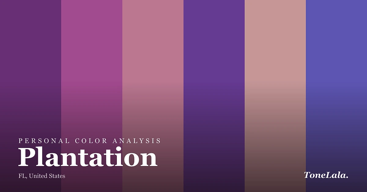 Personal color analysis in Plantation — the Plantation color palette by ToneLala