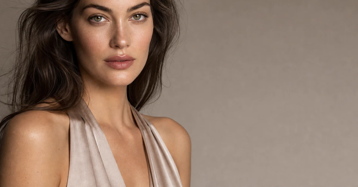 Close-up portrait of blue eyes wearing warm copper eyeshadow and bronze liner, by ToneLala