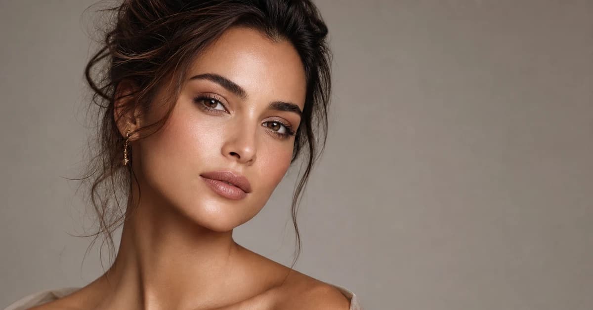 A woman with green eyes wearing plum and copper eyeshadow that makes her eye colour pop — makeup for green eyes, by ToneLala