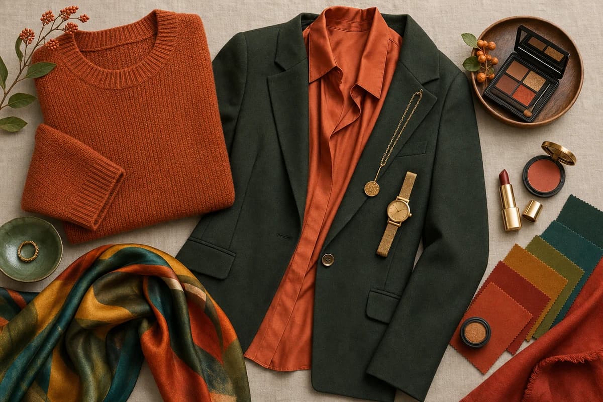 True Autumn Color Palette, styled in clothing, accessories and makeup, by ToneLala