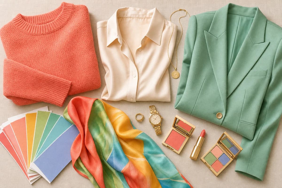 True Spring Color Palette, styled in clothing, accessories and makeup, by ToneLala