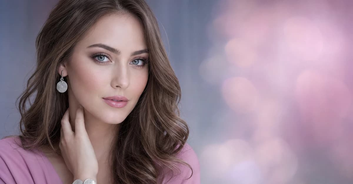 True Summer colour analysis — a woman with cool, soft-clear True Summer colouring wearing a slate-blue top and cool raspberry, with silver jewellery, by ToneLala
