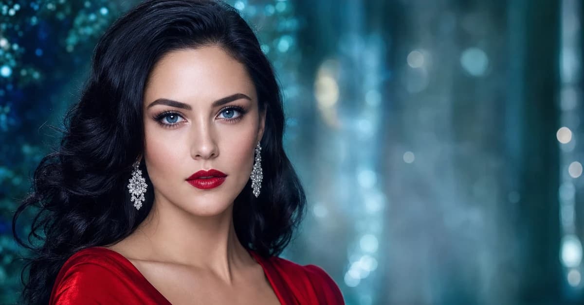 Winter colour analysis — a woman with cool, deep, high-contrast Winter colouring wearing a true-red top and silver jewellery, by ToneLala